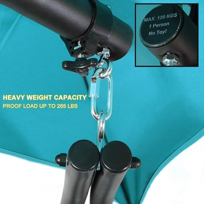 Komfort Hängeliege mit Kissen und Schirm – Outdoor Swing Chair mit Metallrahmen