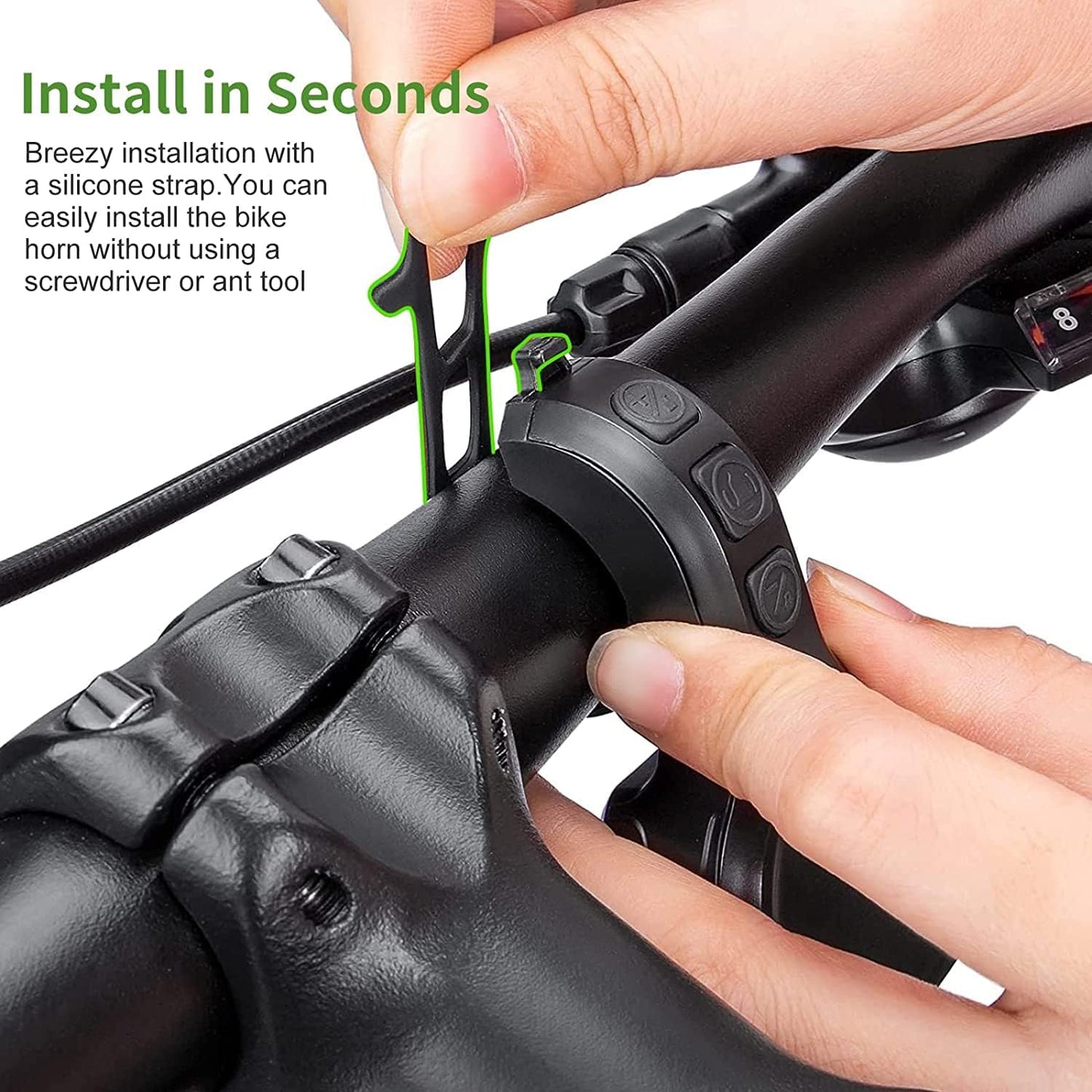 Fahrradklingel Elektronisch, Elektrische Klingel Fahrrad 80db-120db Klingel Laut, Fahrradklingel USB Wiederaufladbar IPX6 Wasserdicht, Fahrrad Zubehör für Mountainbikes von 22-32 mm