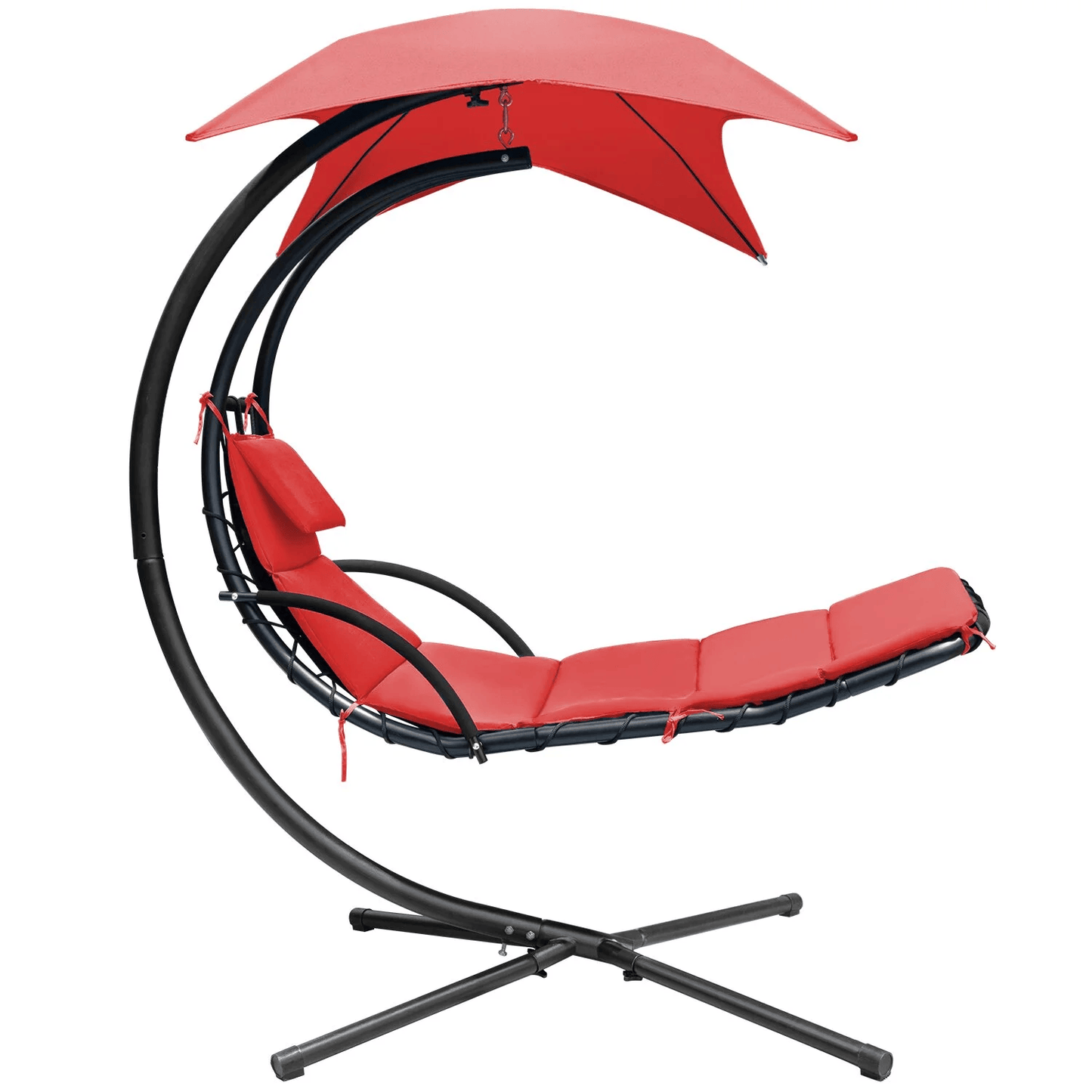 Komfort Hängeliege mit Kissen und Schirm – Outdoor Swing Chair mit Metallrahmen